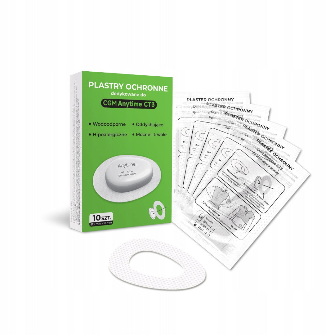 PROTECTIVE PATCHES dedicated to CGM Anytime CT3 - 10 pieces Packaging status original
