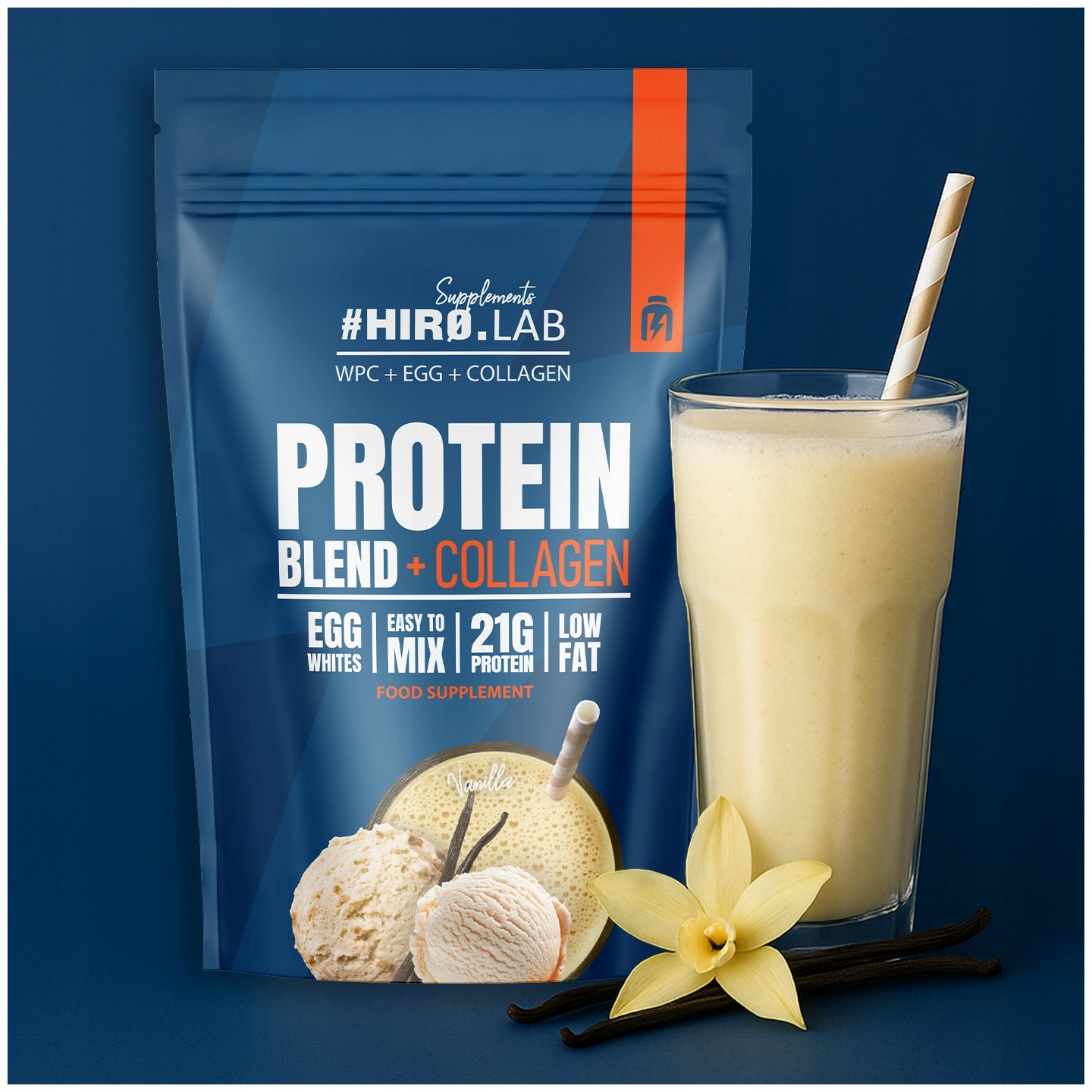 PROTEIN BLEND + COLLAGEN 4 PROTEIN SOURCES COLLAGEN BCAA GLUTAMINE 750g Packaging status original