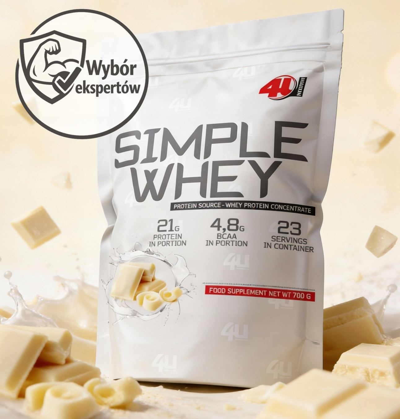 PROTEIN CONDITIONER 100% WHEY PROTEIN WPC - White Chocolate 700g Packaging status original