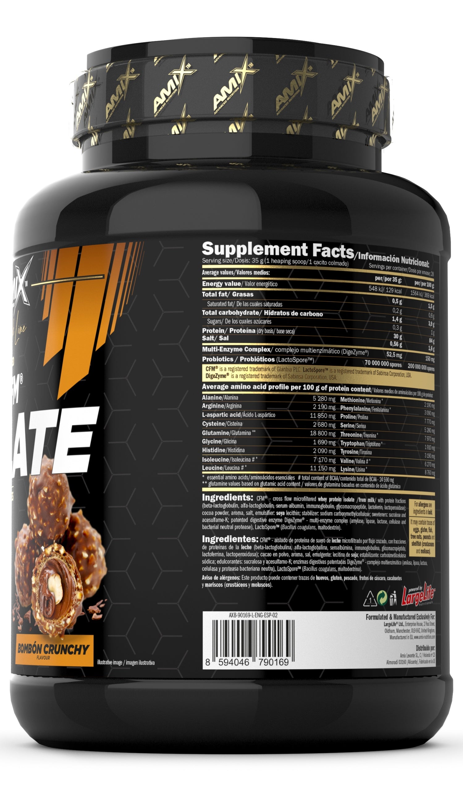PROTEIN CONDITIONER ISOLATE Amix Iso Prime Black CFM 1kg - Fragile Pralines Expiration date at least 1 year from the date of purchase