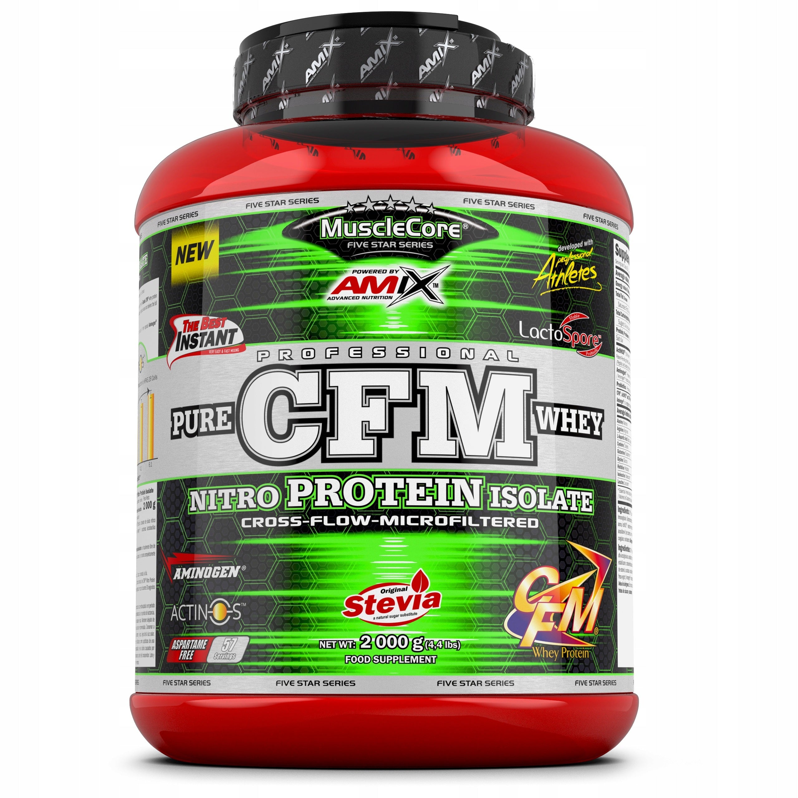PROTEIN ISOLATE 90% SUGAR FREE - Nitro Protein Isolate 2kg Amix Pure CFM Whey
