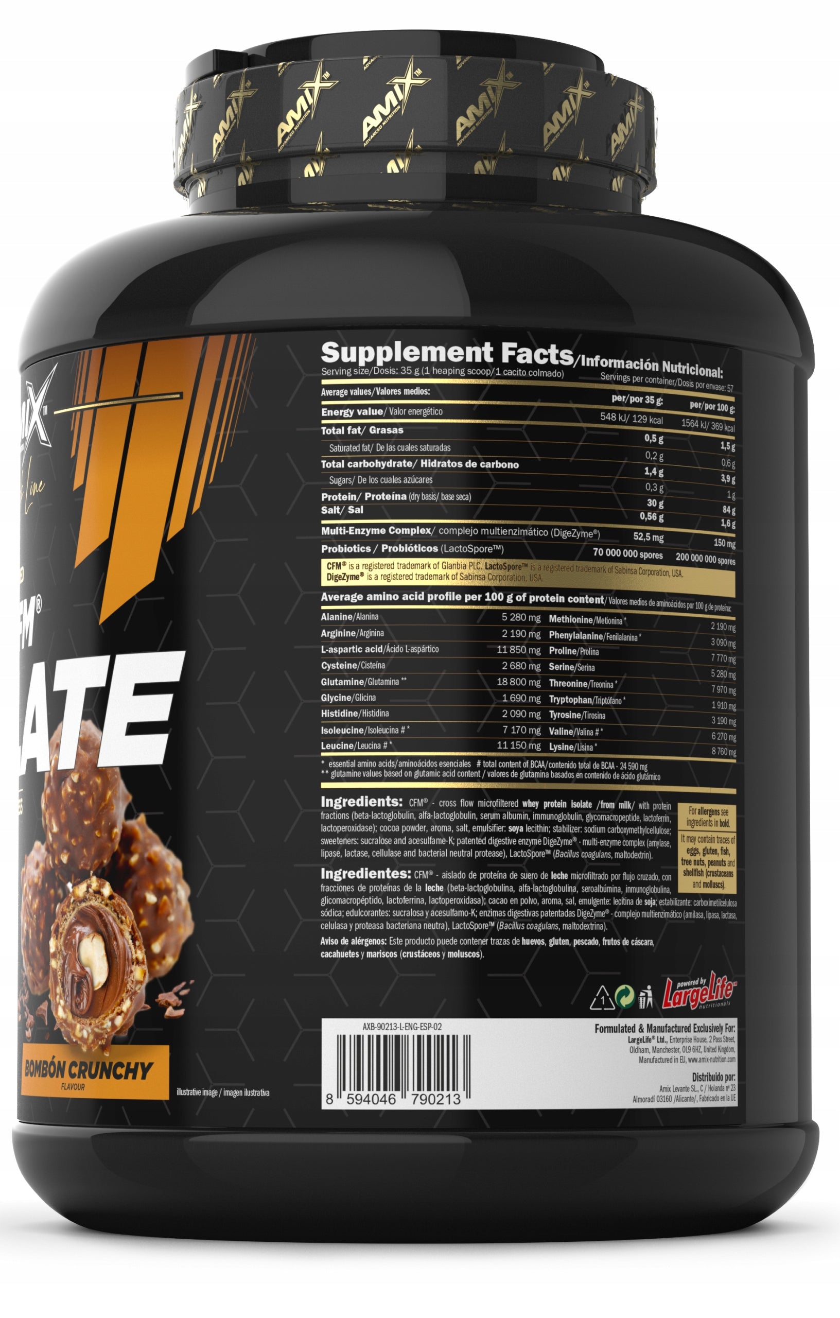 PROTEIN SUPPLEMENT 2KG Whey Protein Amix Black CFM IsoPrime - Pralines Expiration date at least 1 year from the date of purchase