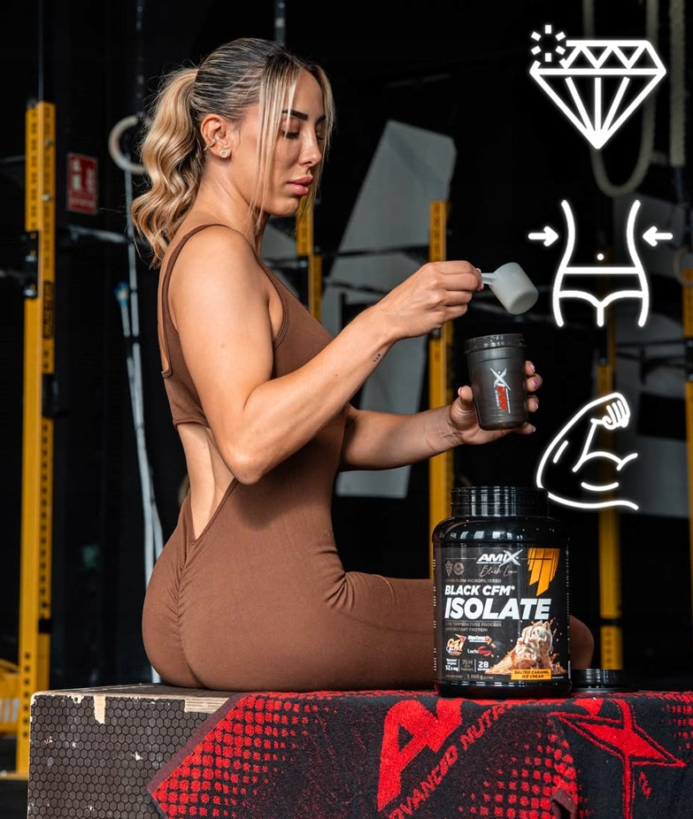 PROTEIN SUPPLEMENT 2KG Whey Protein Amix Black CFM IsoPrime - Pralines Packaging status original