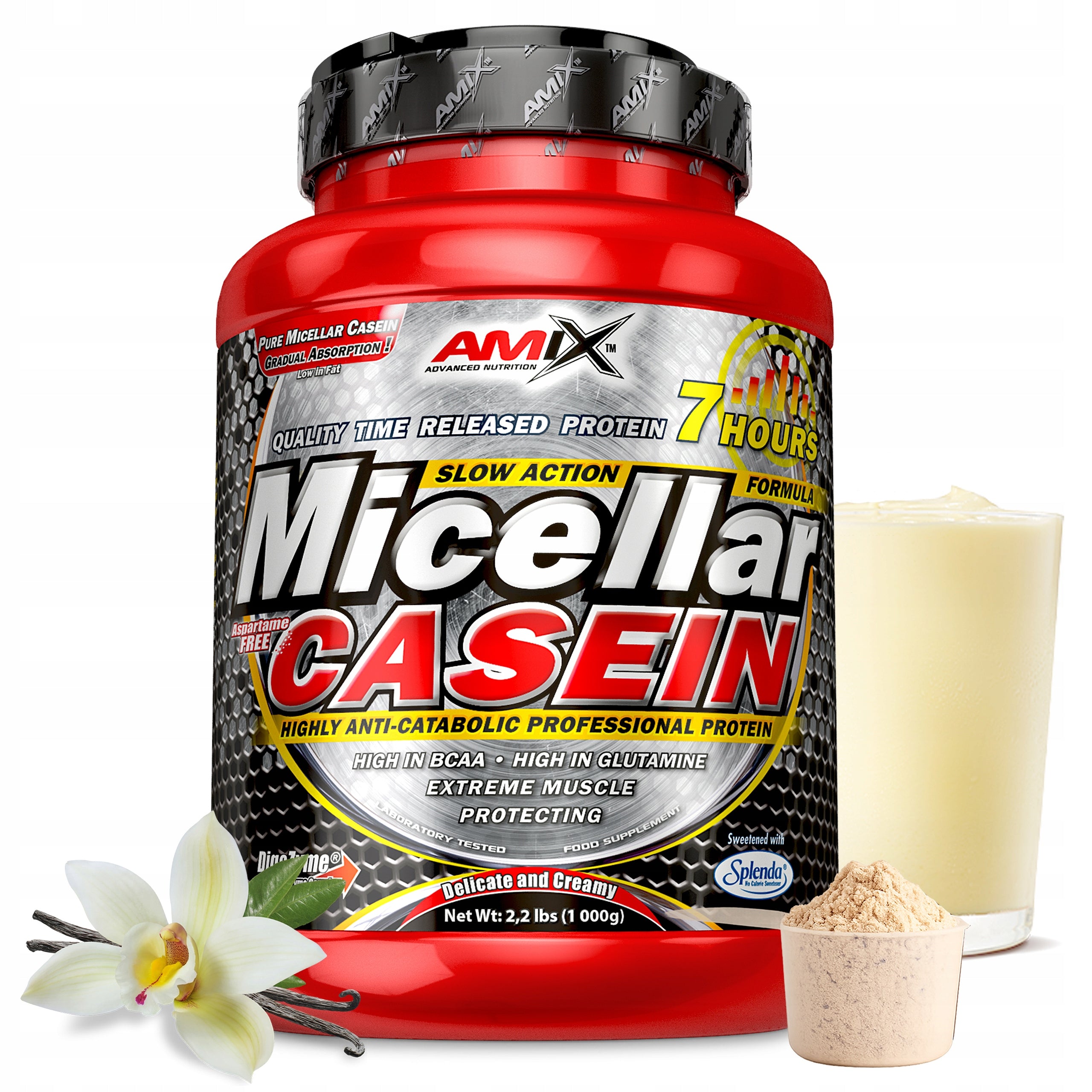 PROTEIN SUPPLEMENT FOR THE NIGHT - Best Micellar Casein 1kg Vanilla Amix
