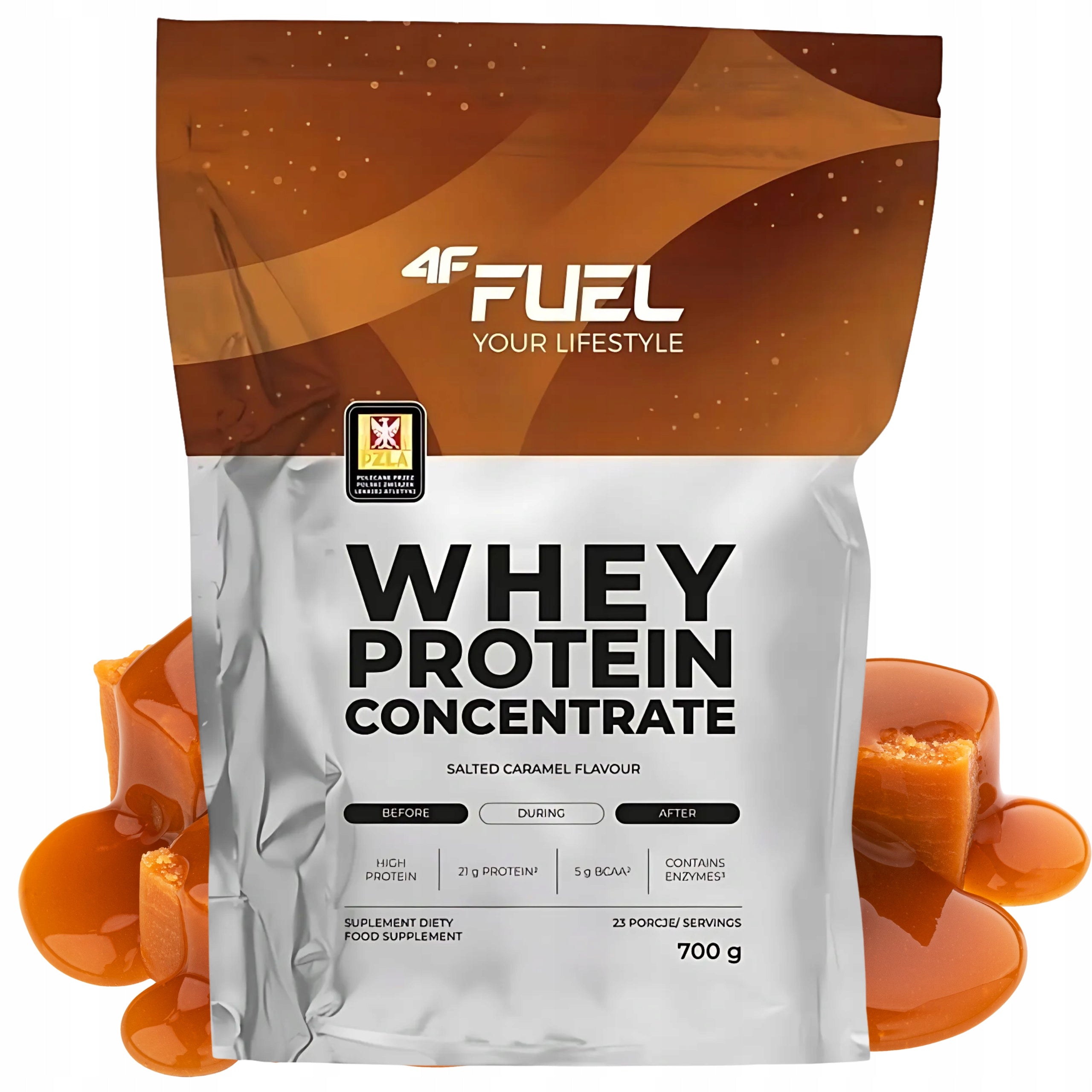 PROTEIN WPC CONCENTRATE 4F FUEL PROTEIN SUPPLEMENT STRENGTH SALT MASS CARAMEL 700g