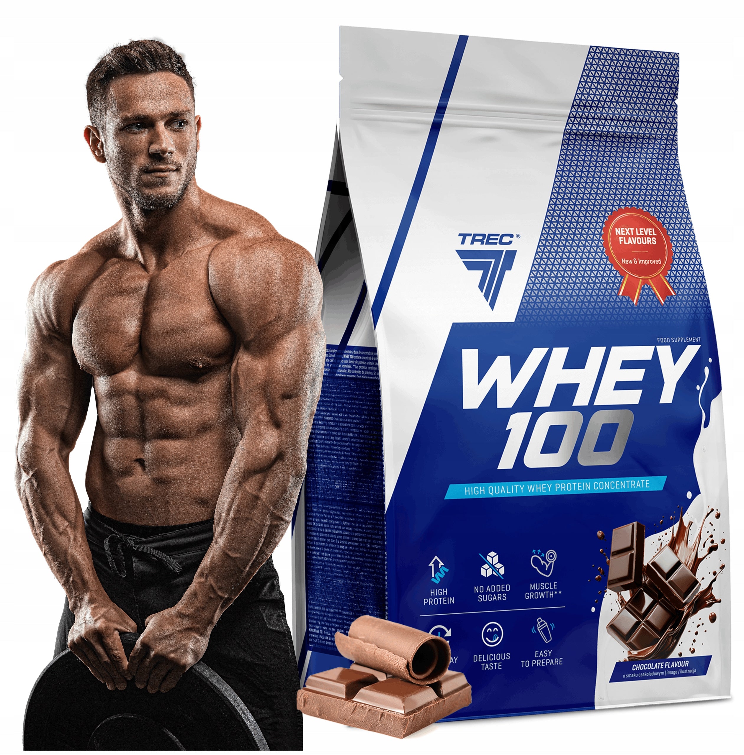 PROTEIN WPC Trec Whey 100 900g DELICIOUS PROTEINS FOR MASS MUSCLES FOR TRAINING
