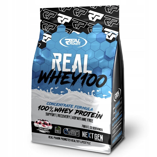 PROTEIN WPC concentrate protein supplement Real Pharm Whey 100 700g VANILLA Expiration date at least six months from the date of purchase