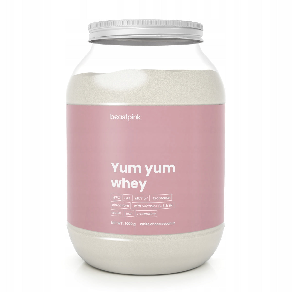 PROTEIN YUM YUM WHEY WPC CONDITIONER FOR WOMEN BeastPink 1000g white coconut check