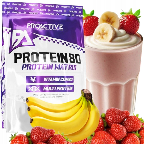PROTEIN protein supplement mix ProActive Protein 80 2250g STRAWBERRY BANANA