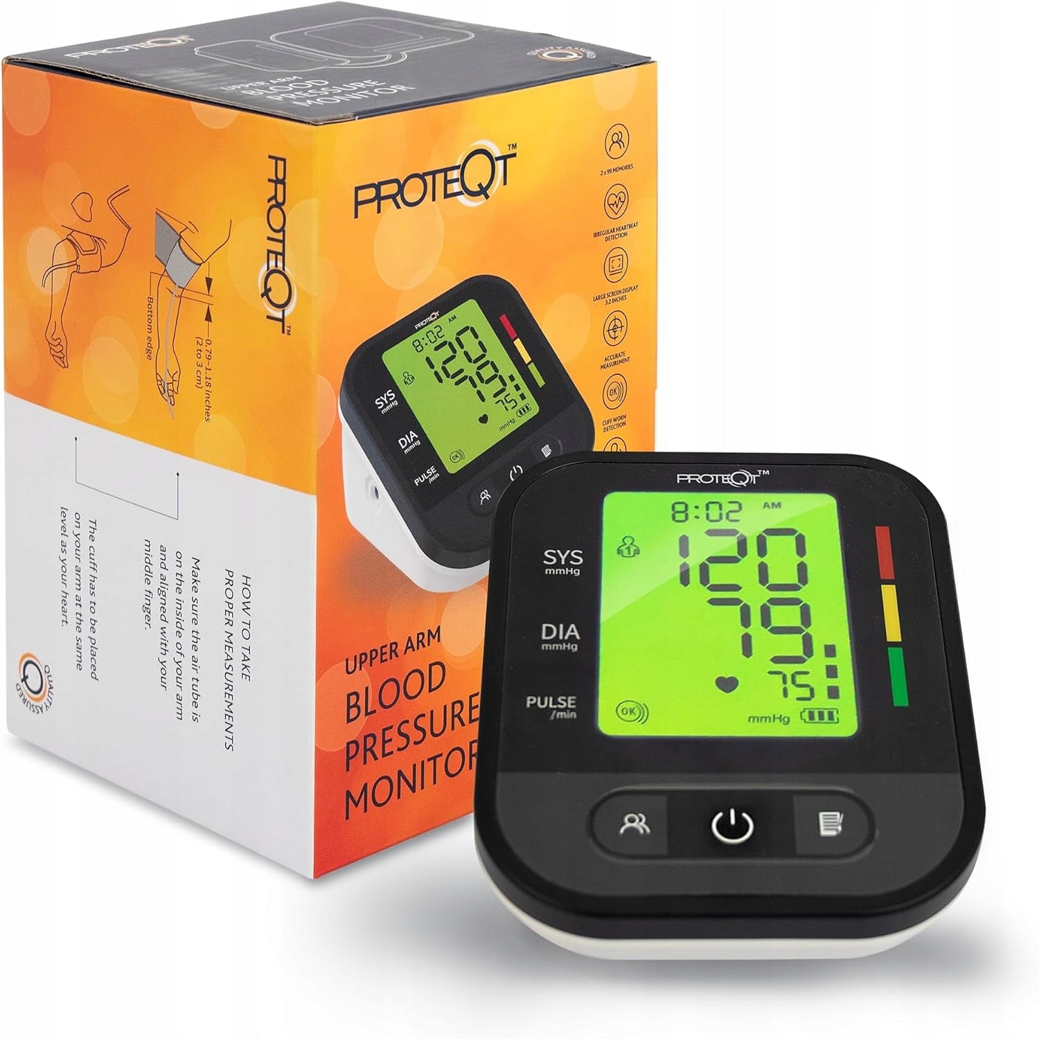 PROTEQT AOJ-30F SHOULDER BLOOD PRESSURE MONITOR MEMORY 2x99 MEASUREMENTS EAN (GTIN) 5060885048455