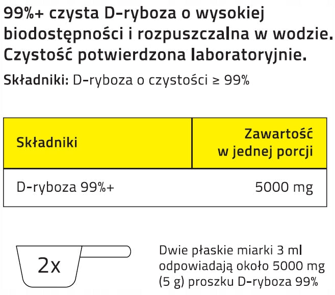 PROTON LABS D-RIBOSE stand. 99%+ PURE 200g Powder Sweetener KETO ENERGIA ATP EAN (GTIN) 5904209824854