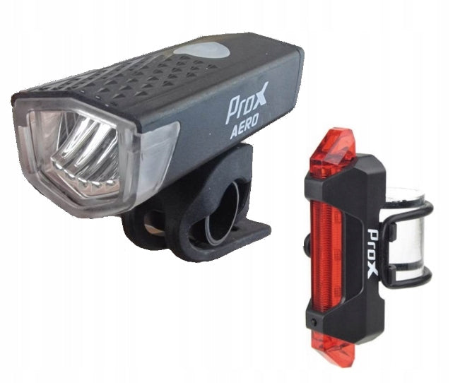 PROX AERO BIKE LIGHT SET FRONT AND REAR USB LED LIGHTING