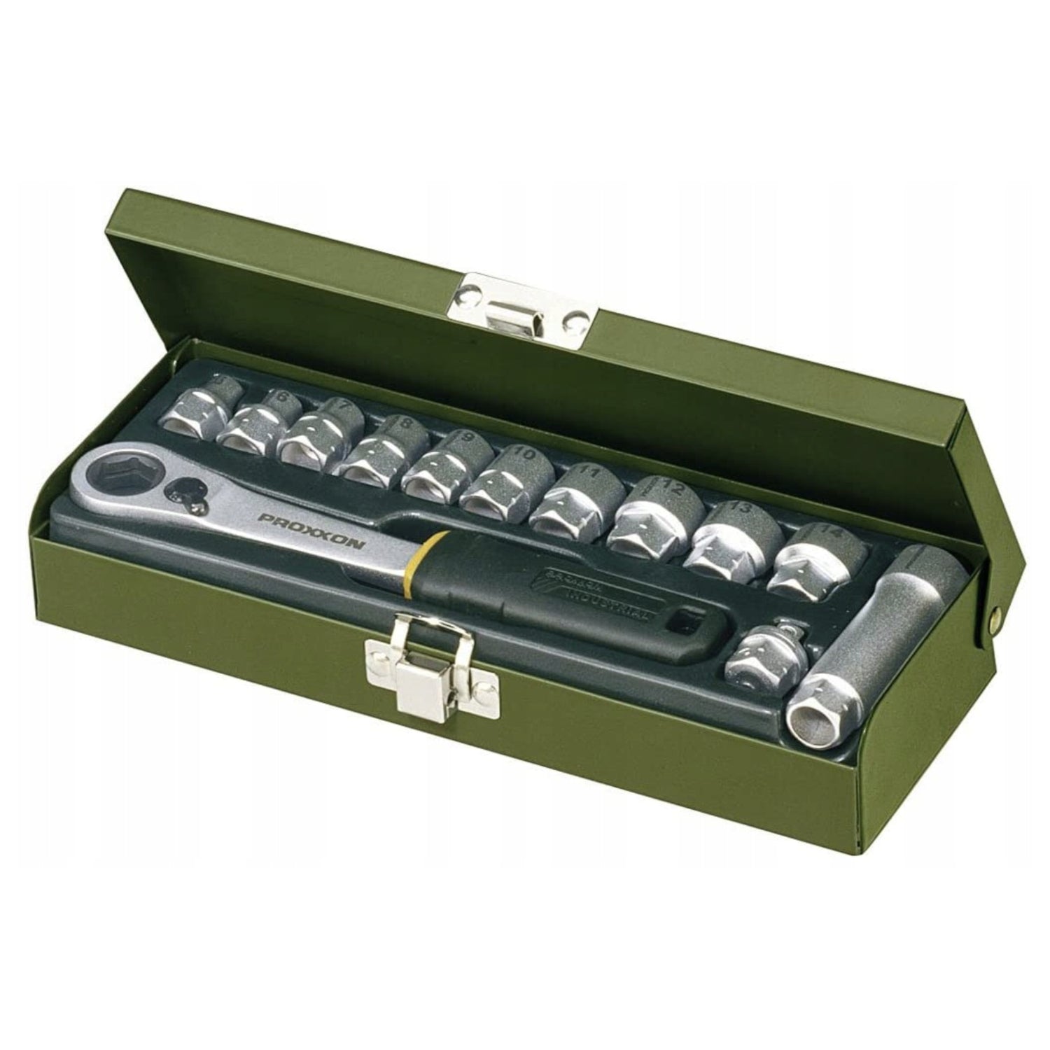 PROXXON 1/4" socket set with through ratchet 13 pcs. + suitcase 23602 Manufacturer code PR23602