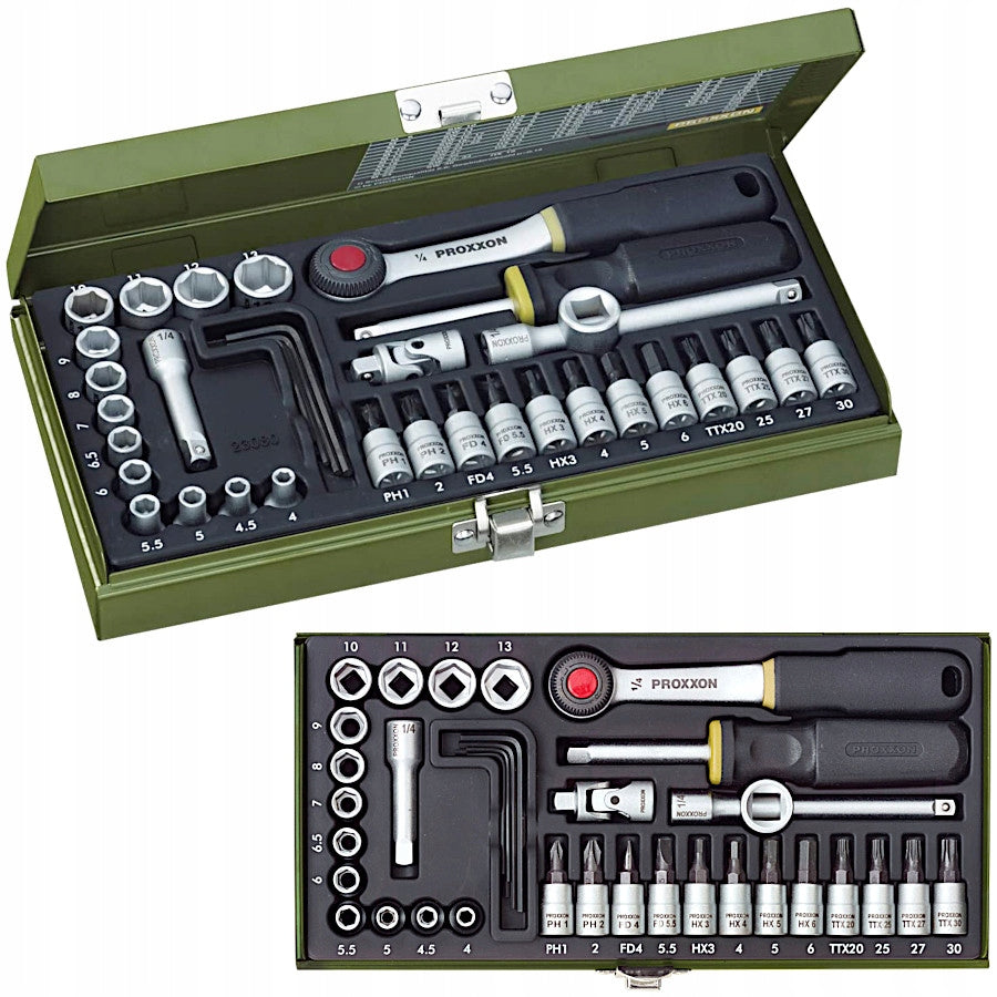 PROXXON Socket wrench set for 1/4'' 36el. mechanics in box