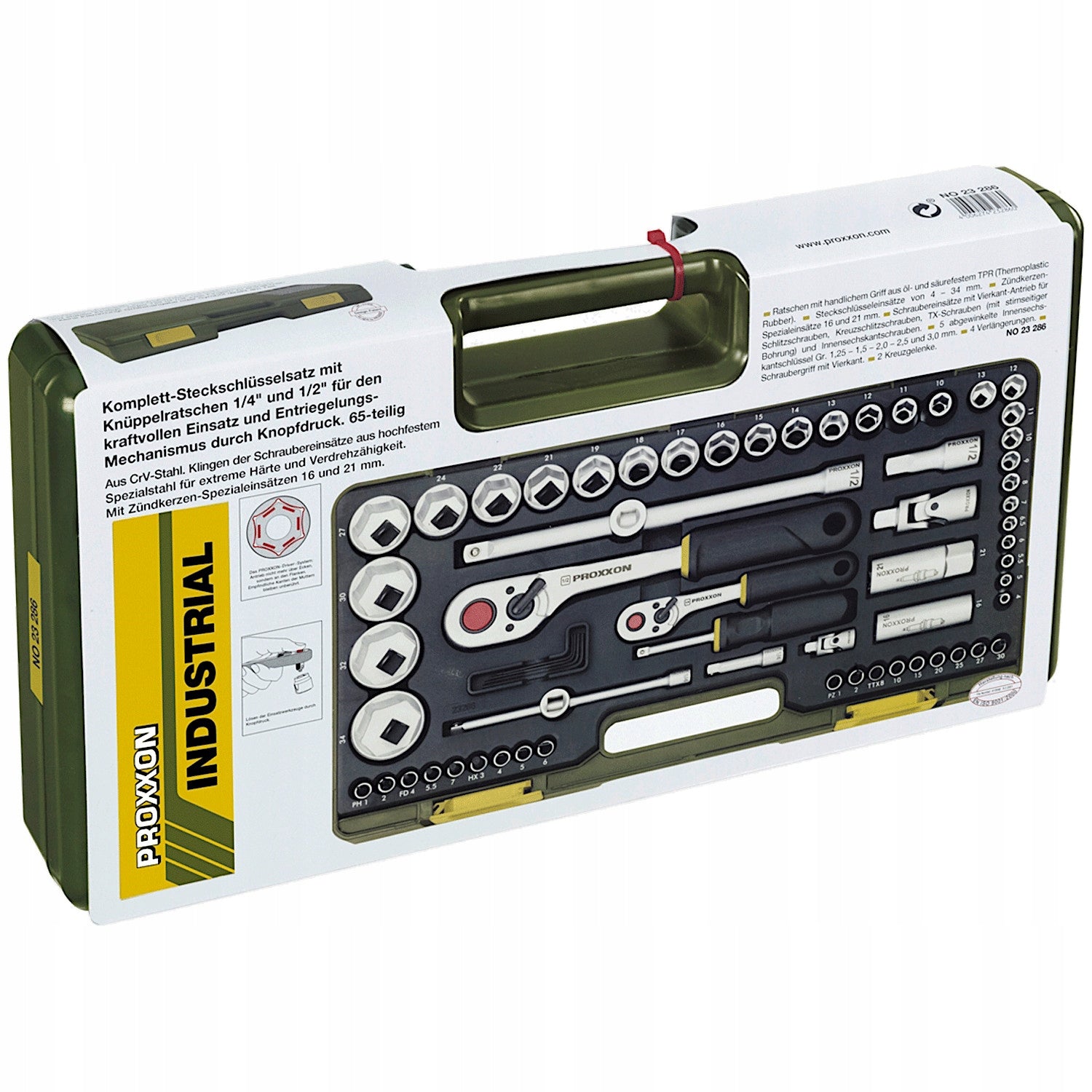 PROXXON Socket wrench set with 1/2 and 1/4 inch ratchets 65 pcs 23286 Number of items in the set 65