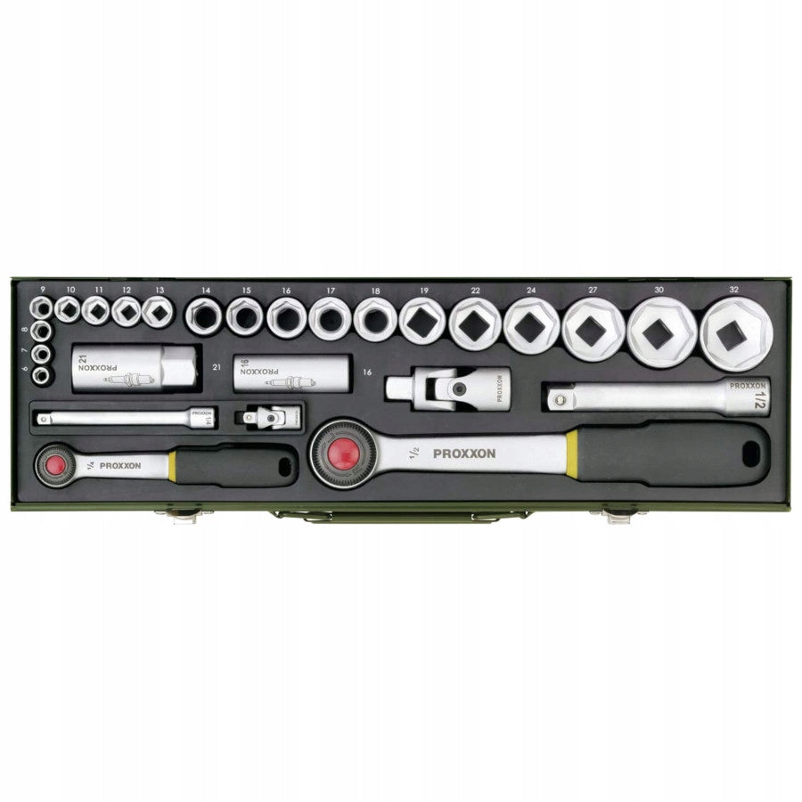 PROXXON Socket wrenches ratchet 1/2 and 1/4 inch wrench set 27el. 23020 Manufacturer code 23020