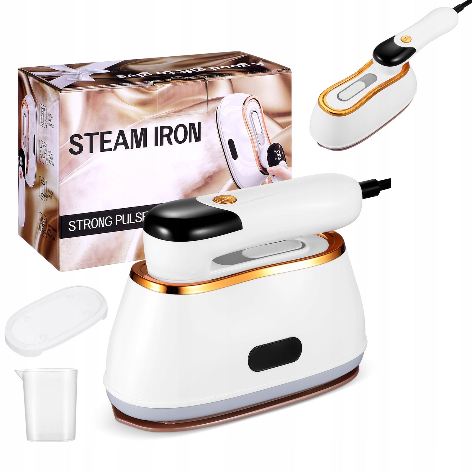 PRZENOŚNY BIAŁY STEAMER DO UBRAŃ Z 4 TRYBAMI I SZYBKIM NAGRZEWANIEM Power 1200 W