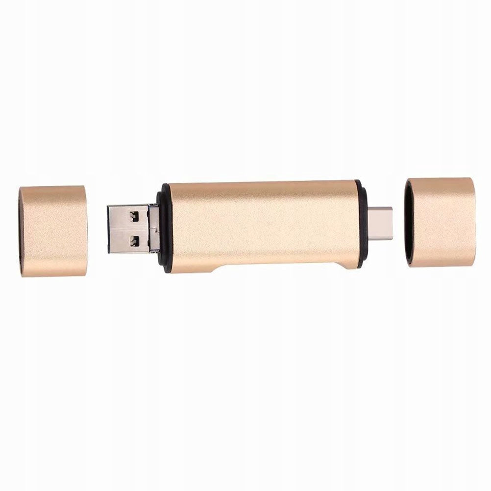 PRZENOŚNY CZYTNIK KART USB TYPE-C ZŁOTY DO LAPTOPA I TELEFONU Manufacturer no brand