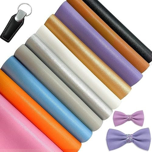 PU LEATHER FOR EARRINGS HANDBAGS DIY CRAFTS 10 PIECES 20X30 CM leather Brand no brand