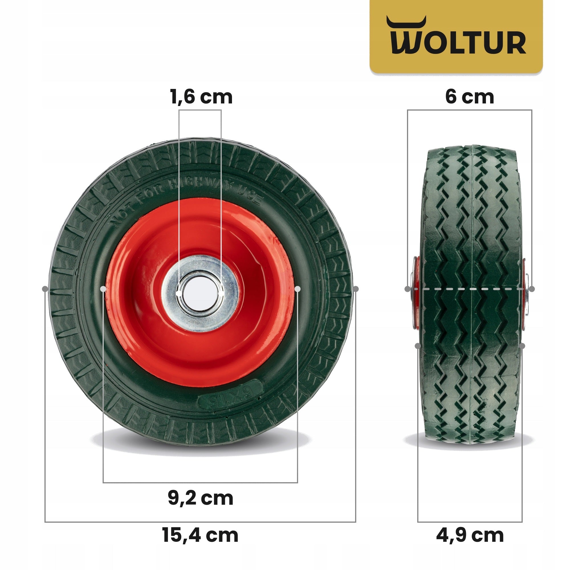 PU WHEEL 6x1,5 FOR GRILL TROLLEY MOWER DIAMETER 150 FI 16 FULL IMPENETRABLE Manufacturer code KoPu0615-16-01