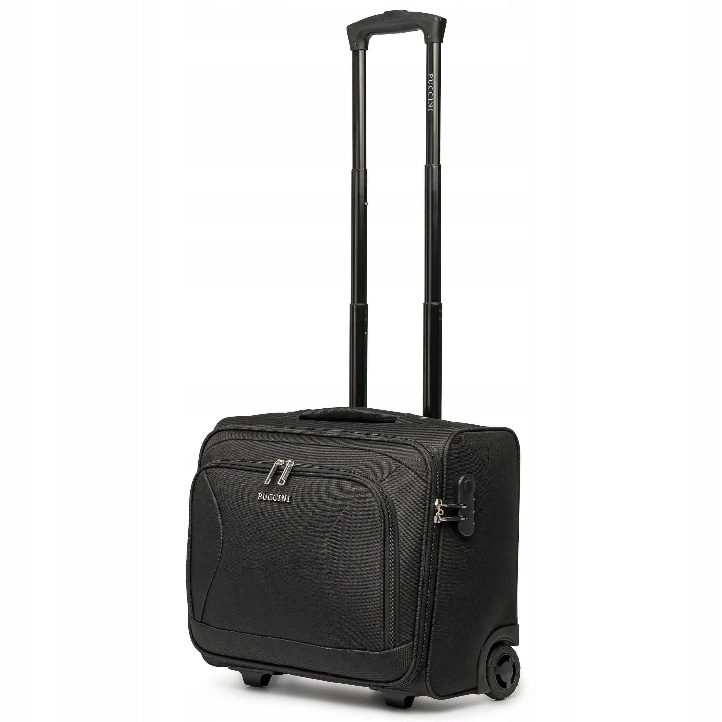 PUCCINI Cabin Suitcase Travel Bag Soft Pilot Black EM50252C-1 Model EM50252C-1