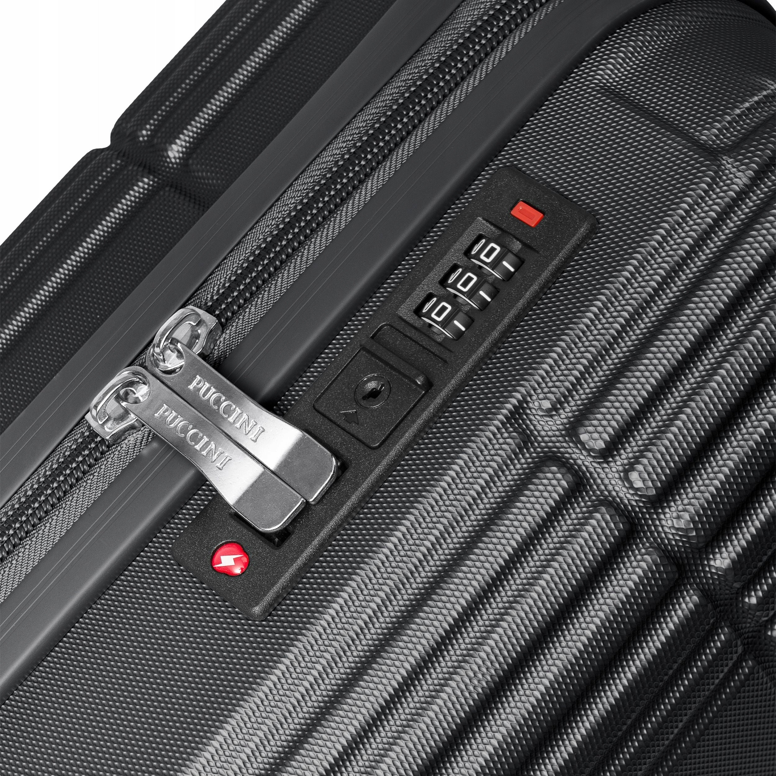 PUCCINI Large Travel Suitcase On Wheels Hard ABS Black ABS029A-1 Dominant material ABS