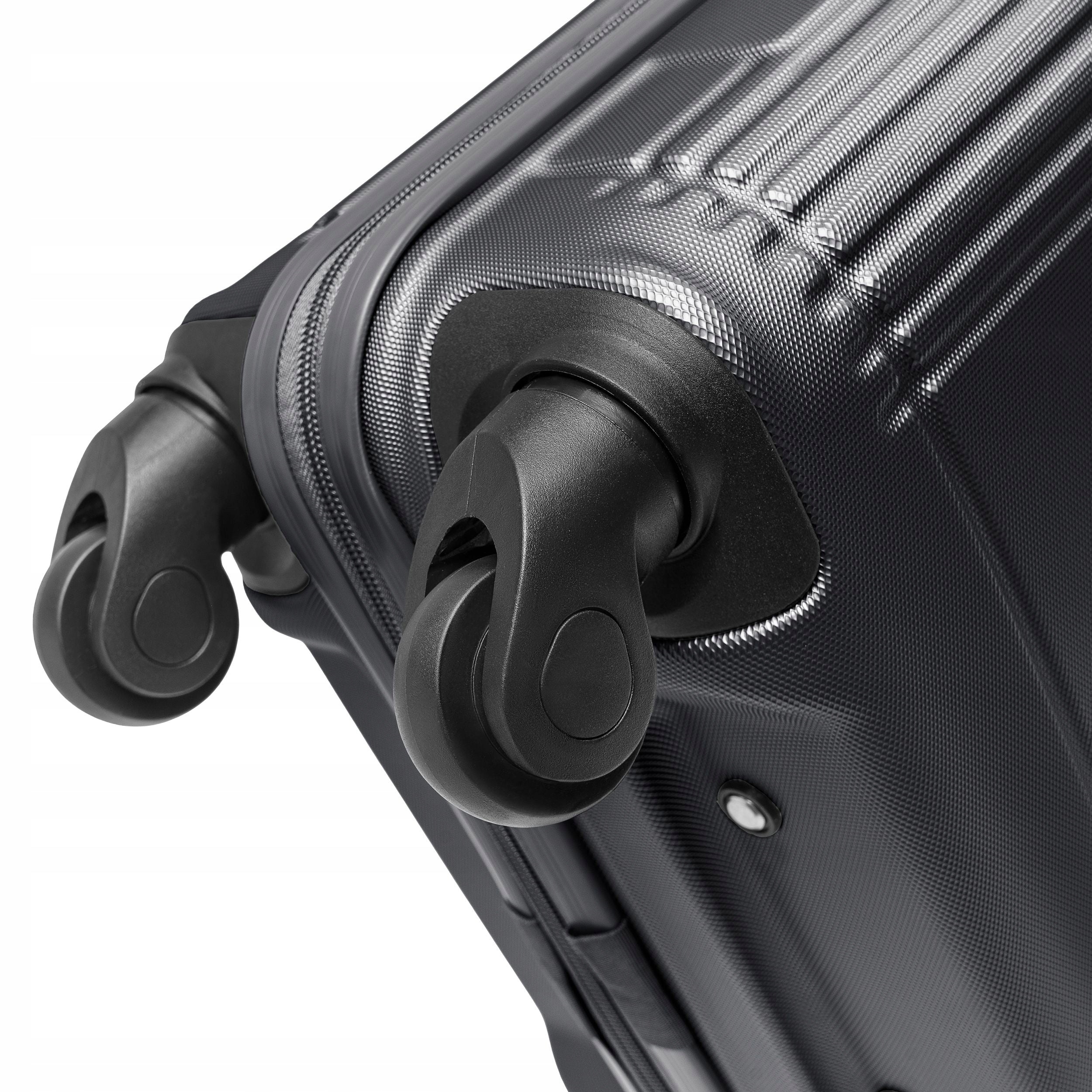 PUCCINI Medium Travel Suitcase On Wheels Hard ABS Black ABS029B-1 Dimensions medium