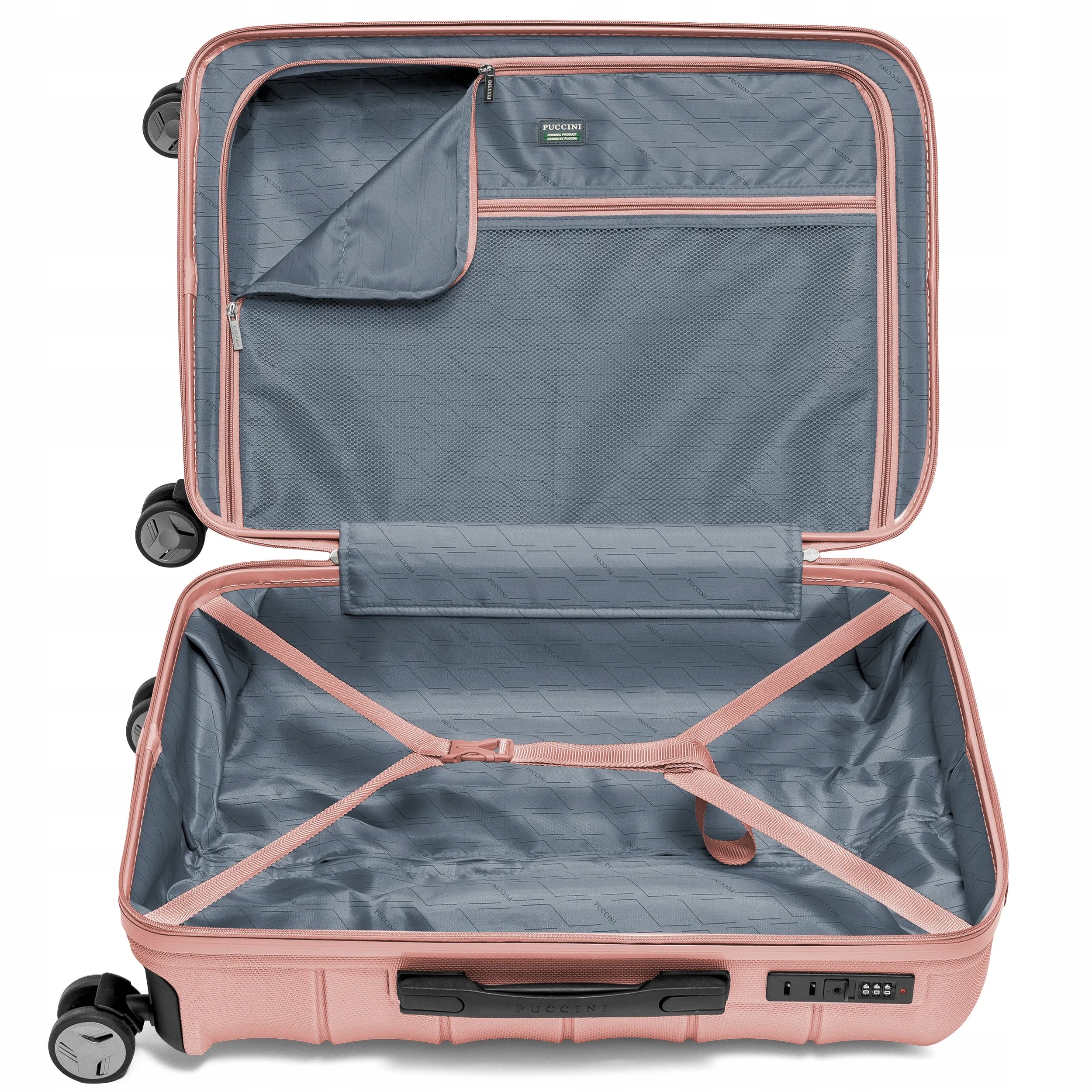 PUCCINI Medium Travel Suitcase On Wheels Hard ABS Pink ABS030B-3C Model ABS030B-3C