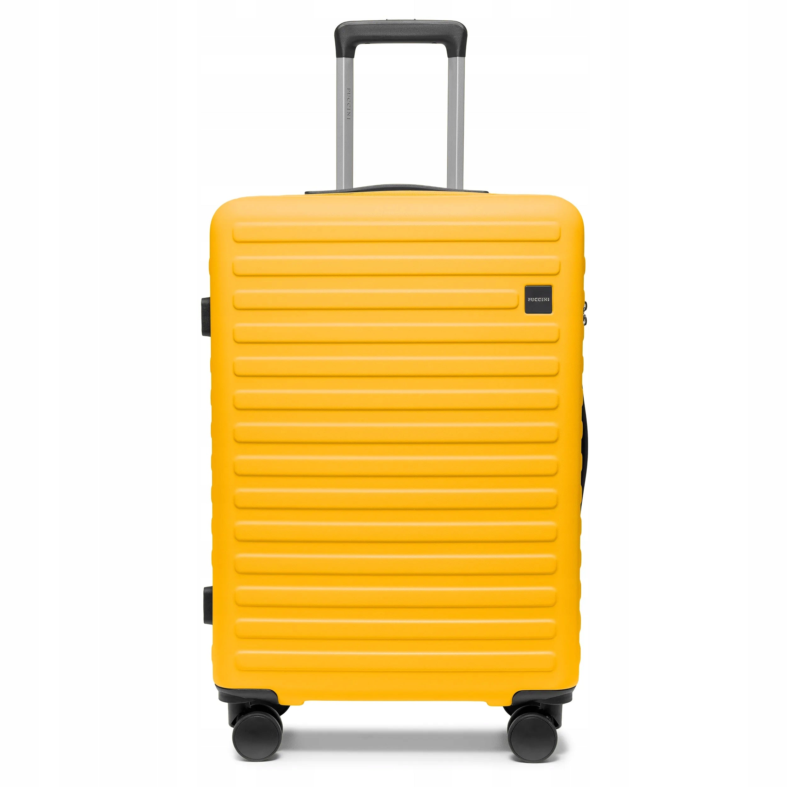 PUCCINI Medium Travel Suitcase On Wheels Polycarbonate Yellow PC035B-6D Packaging status original