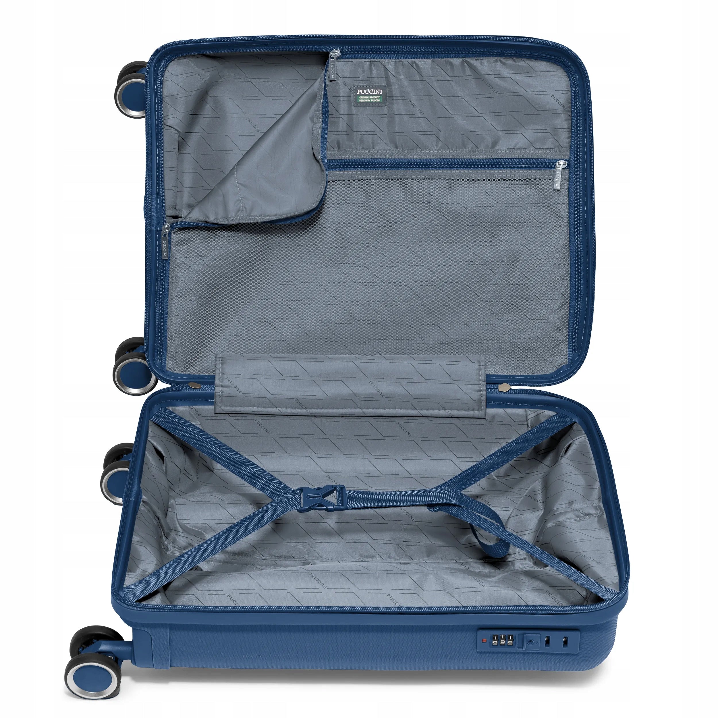 PUCCINI Travel Cabin Suitcase 4 Wheels Polypropylene Navy Blue PP030C-7A Model PP030C-7A