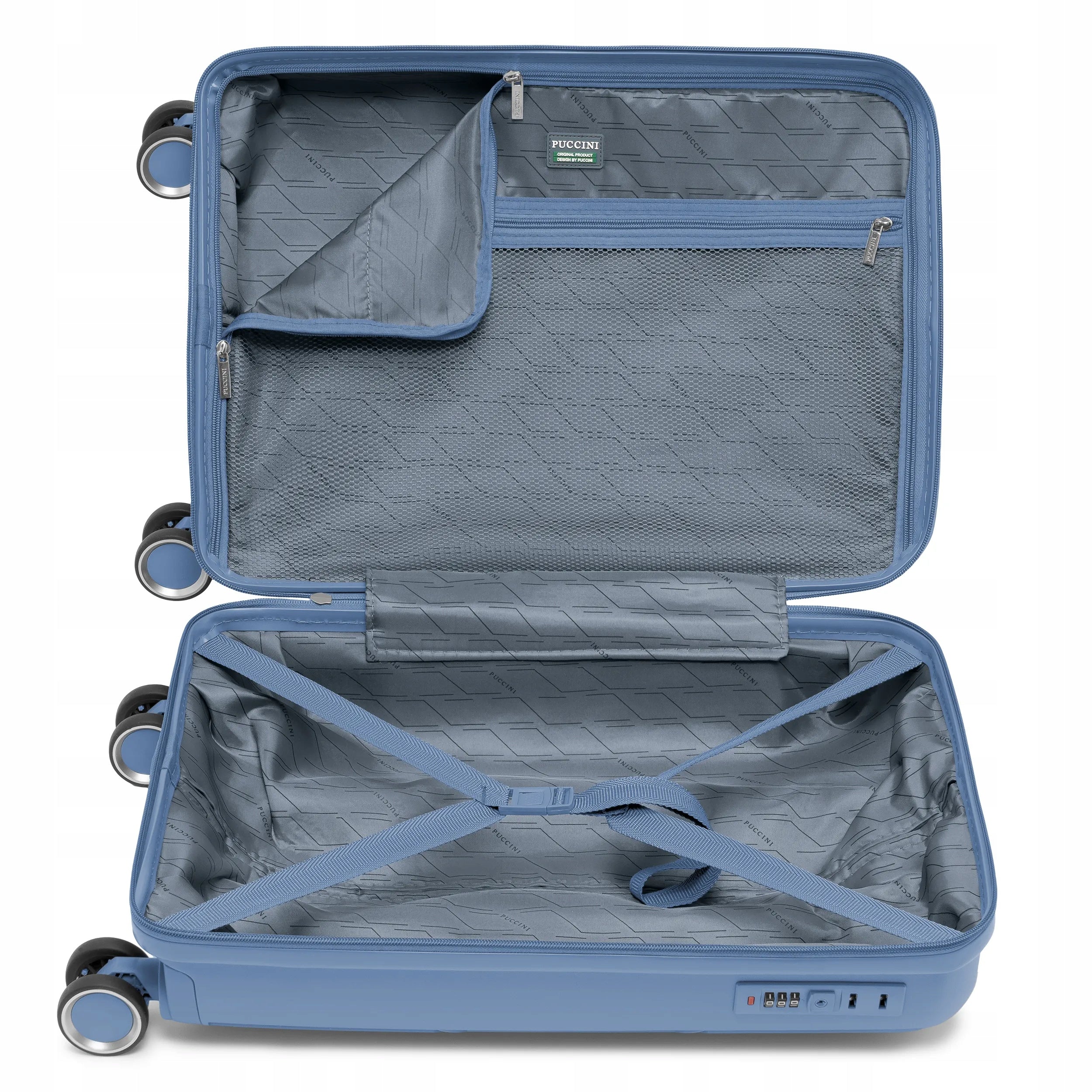 PUCCINI Travel Cabin Suitcase Hard On Wheels PP Blue PP029C-7A Model PP029C-7A