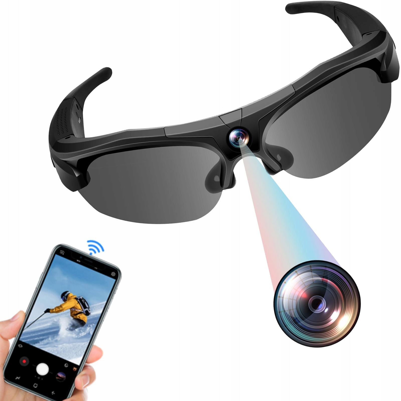 PUDET LUO Camera Glasses WiFi 4K 120° Lens Sports Camera Action