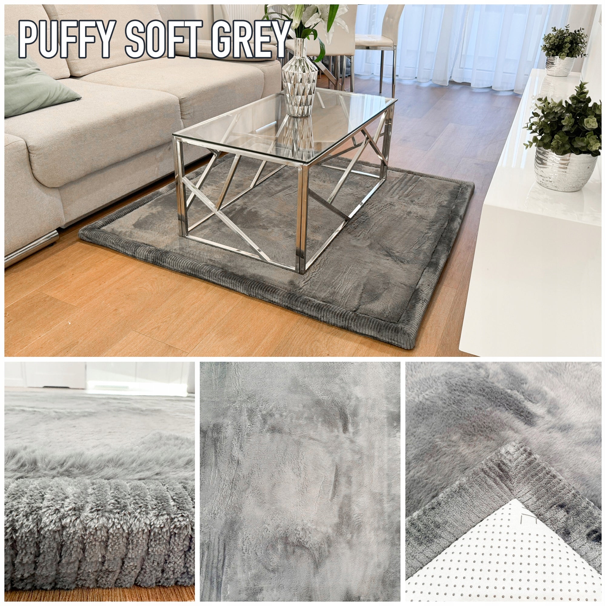 PUFFY SOFT CARPET 120X120 SOFT RABBIT THICK MODERN ANTI-SLIP EAN (GTIN) 5905476969088