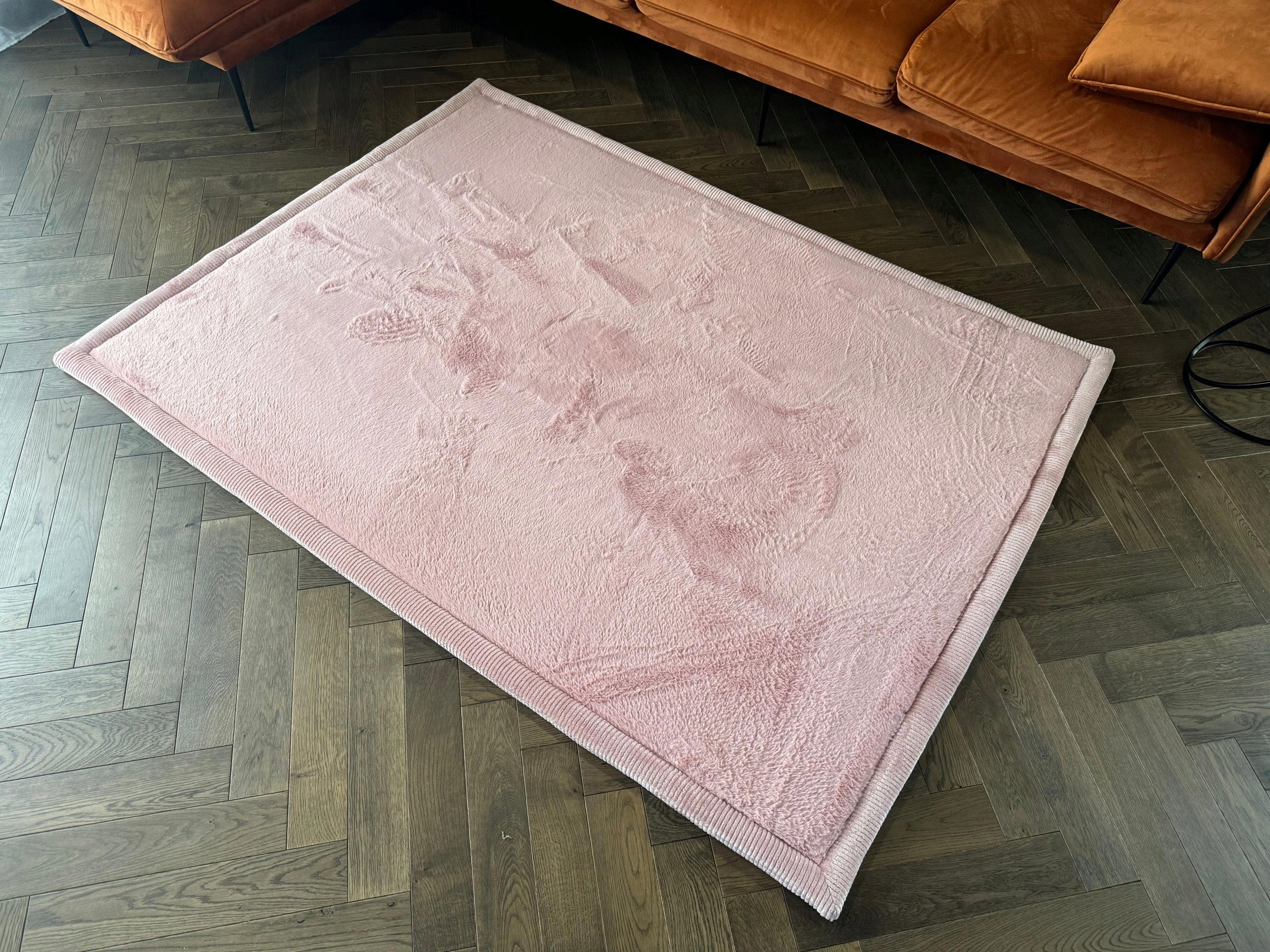 PUFFY SOFT PINK CARPET RABBIT 120X160 - THICK, PERFECT FOR ANY INTERIOR Thickness 40 mm