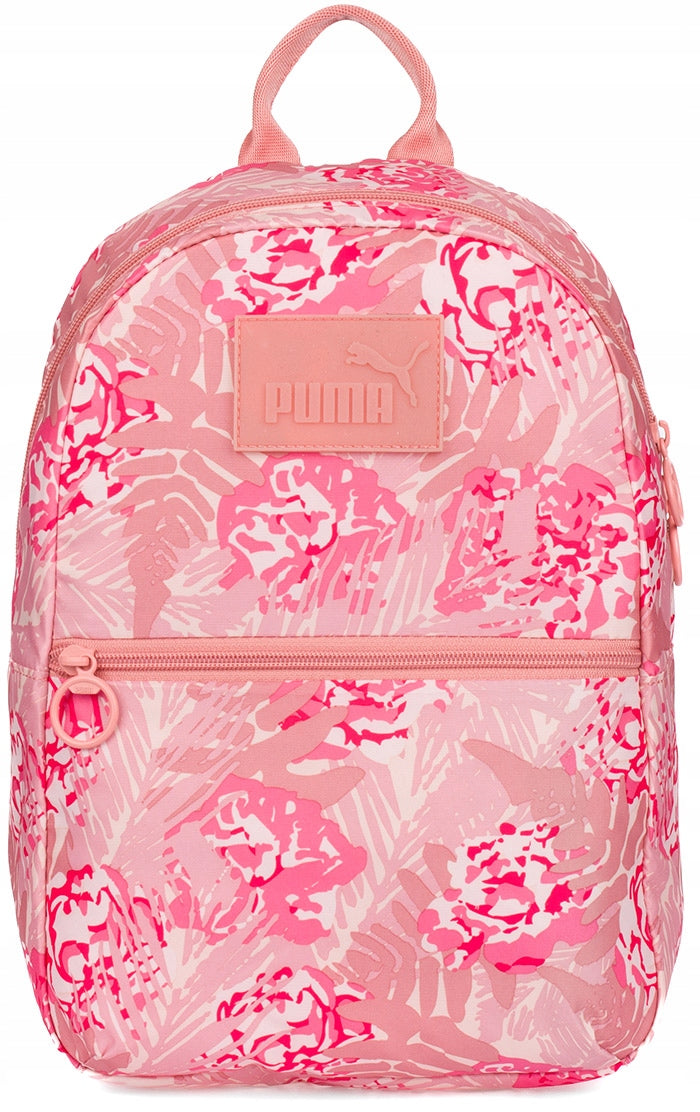 PUMA CORE POP CHILDREN'S SMALL SCHOOL SPORTS BACKPACK WITH FLOWERS PINK Packaging status original