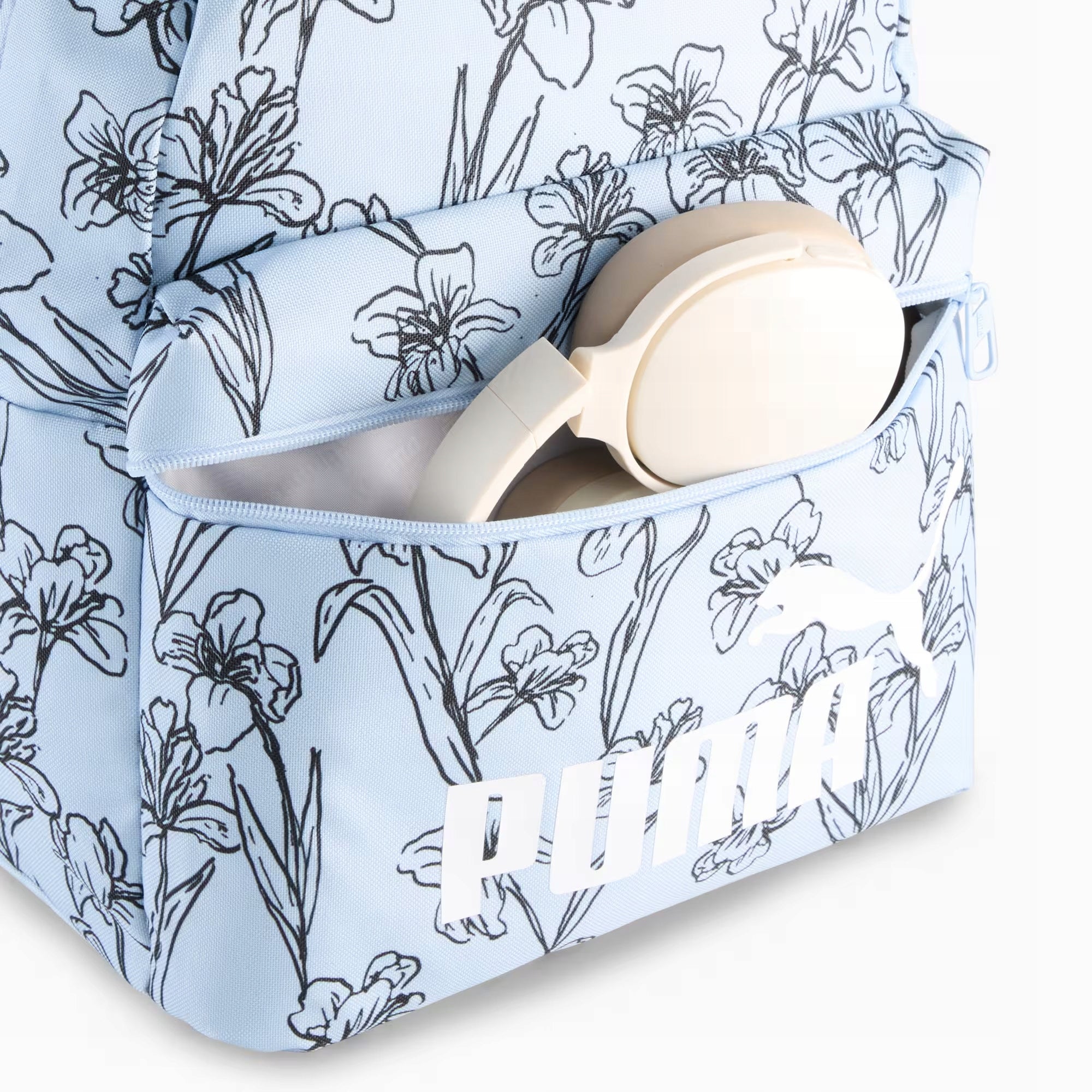 PUMA SET 2IN1 BACKPACK AND PENCIL CASE CLASSIC BLUE FLORAL SCHOOL SET WITH FLOWERS Manufacturer code 091733-02
