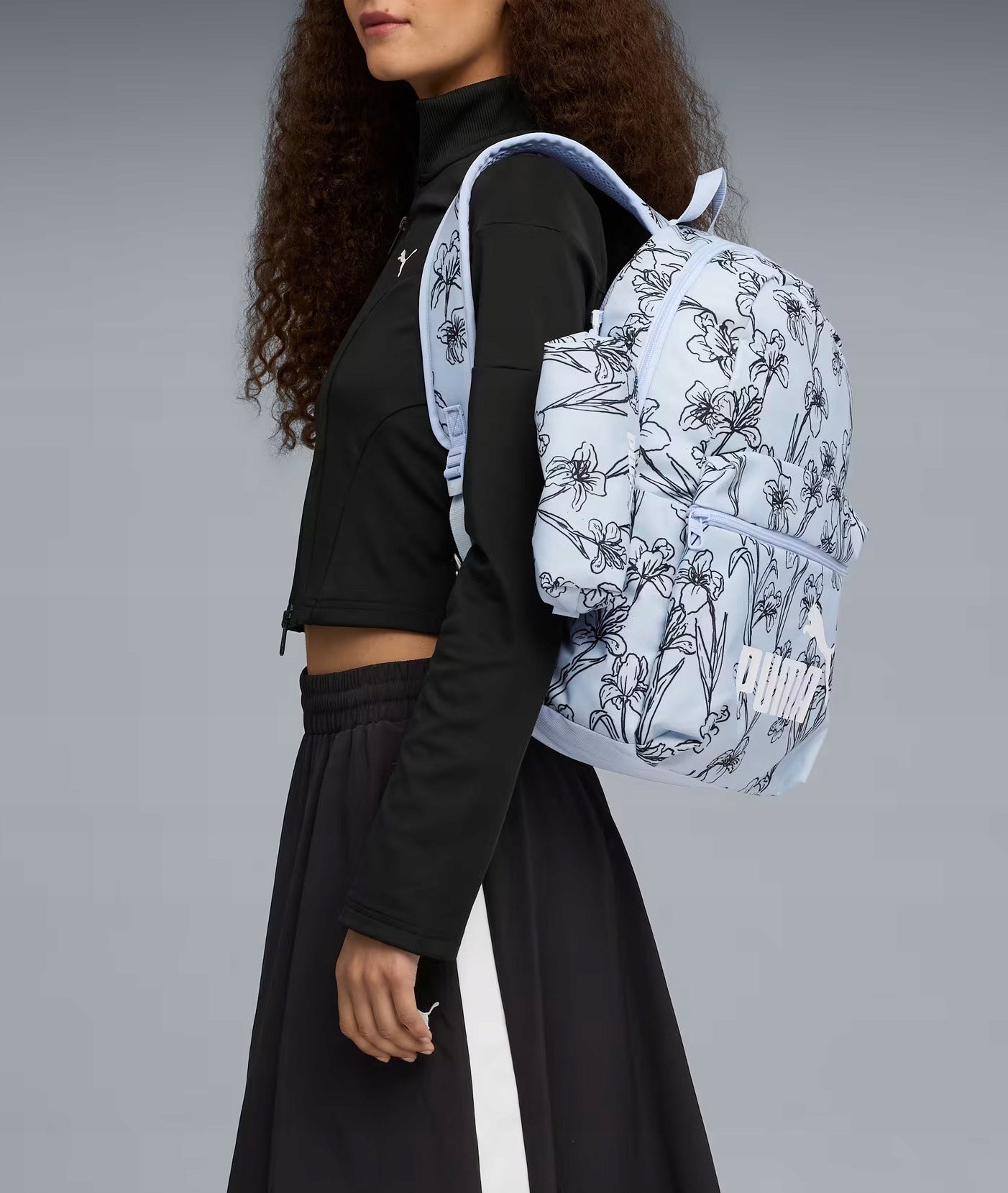 PUMA SET 2IN1 BACKPACK AND PENCIL CASE CLASSIC BLUE FLORAL SCHOOL SET WITH FLOWERS Packaging status original