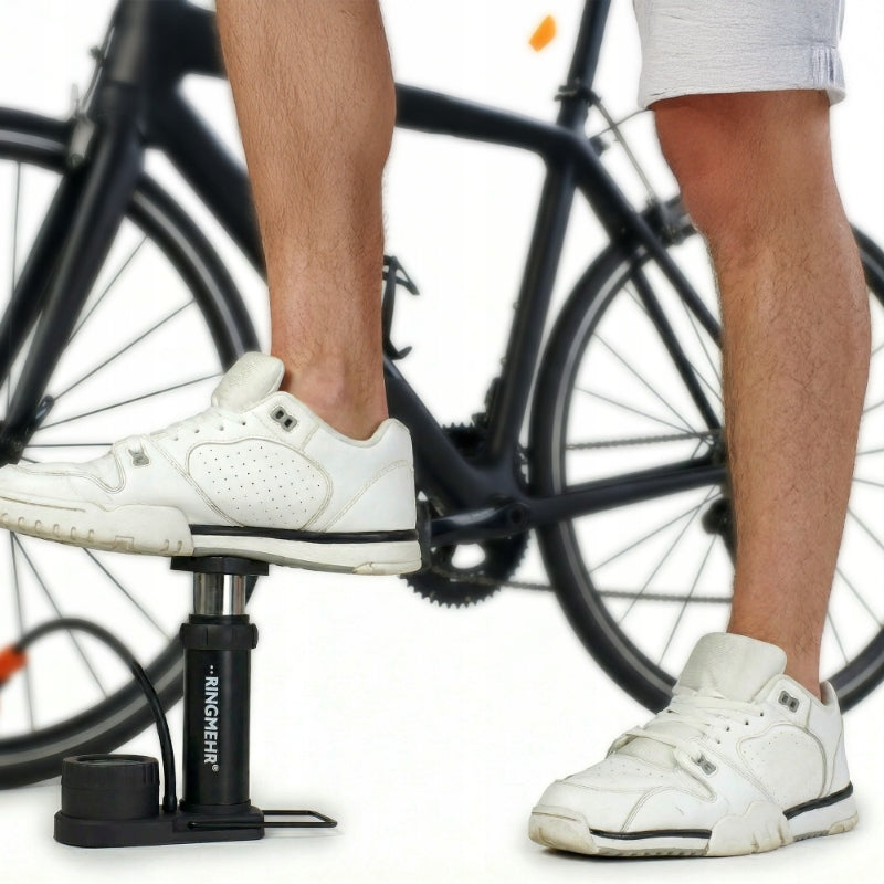 PUMP WITH FOOT BIKE PRESSURE GAUGE WITH HOSE AV DV SV CAR BALLS Manufacturer code RMBP-F01