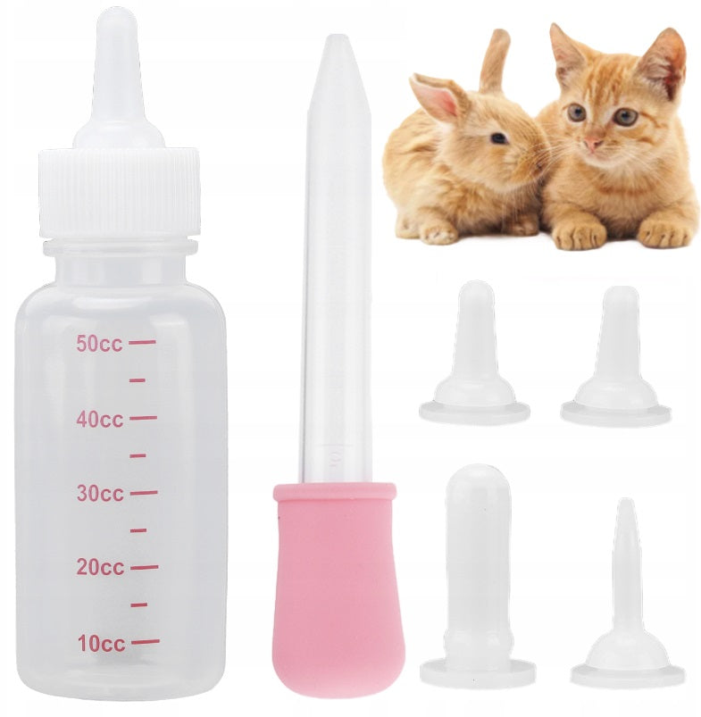 PUPPY KITTEN FEEDING BOTTLE PACIFIER SET + PIPETTE
