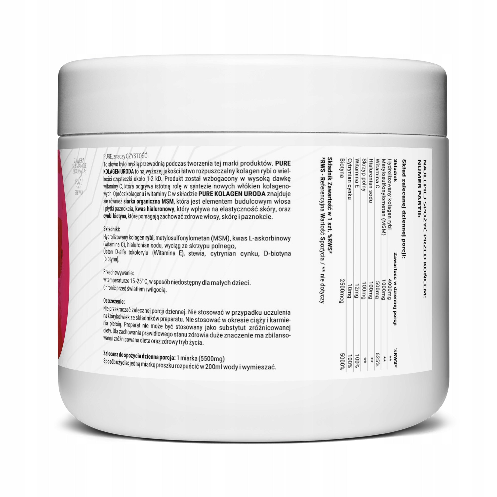 PURE Collagen Fish BEAUTY HAIR SKIN NAILS - Month of treatment 165 grams Expiration date at least six months from the date of purchase