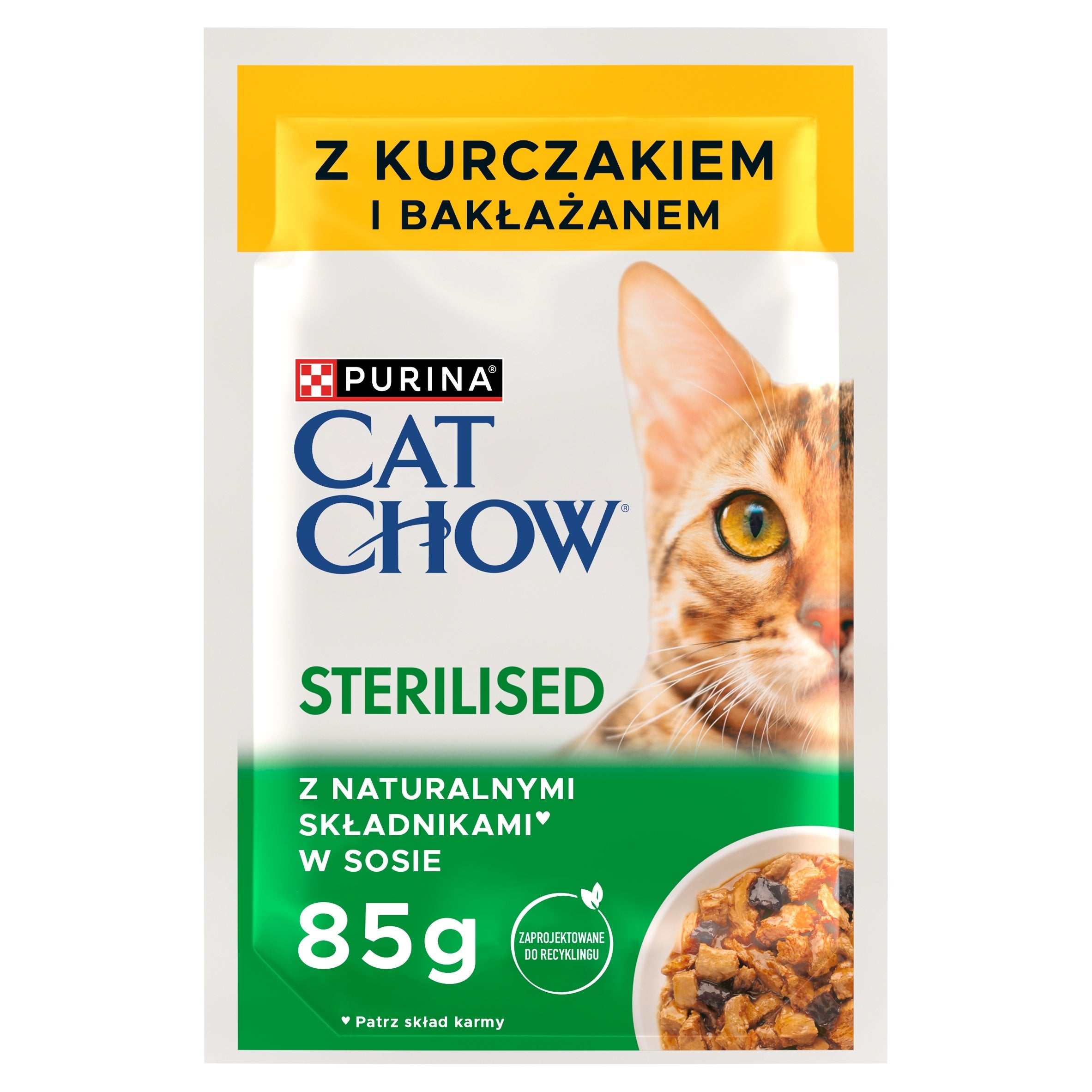 PURINA CAT CHOW Sterilised Wet Food Chicken and Eggplant for Cats 85 g Packaging status original