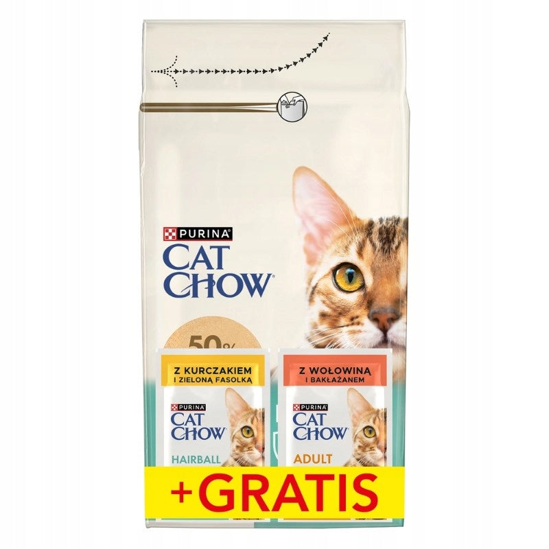 PURINA Cat Chow Hairball Chicken Rich Food 1,5kg + 2 Sachets