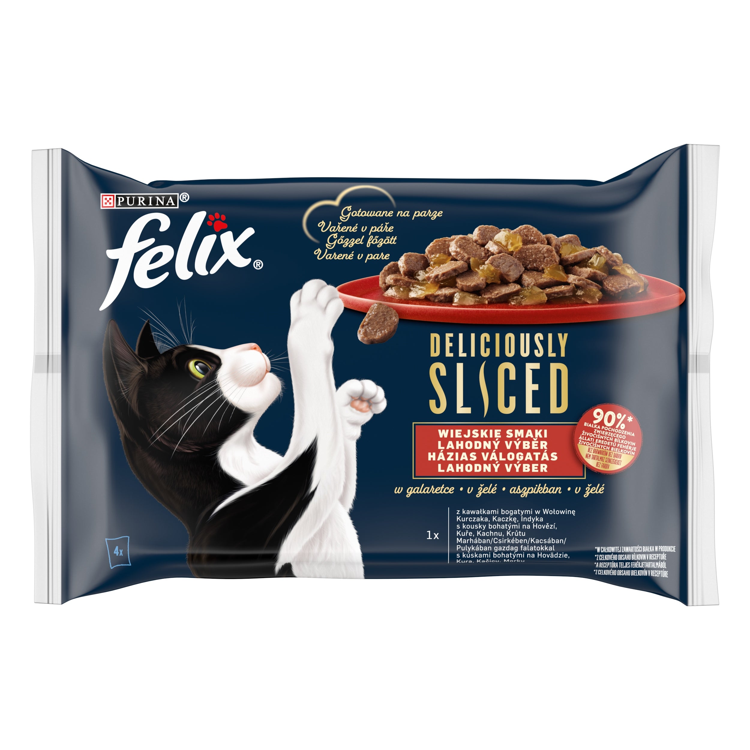 PURINA FELIX DELICIOUSLY SLICED Rural Flavors Wet Cat Food (4x80g)