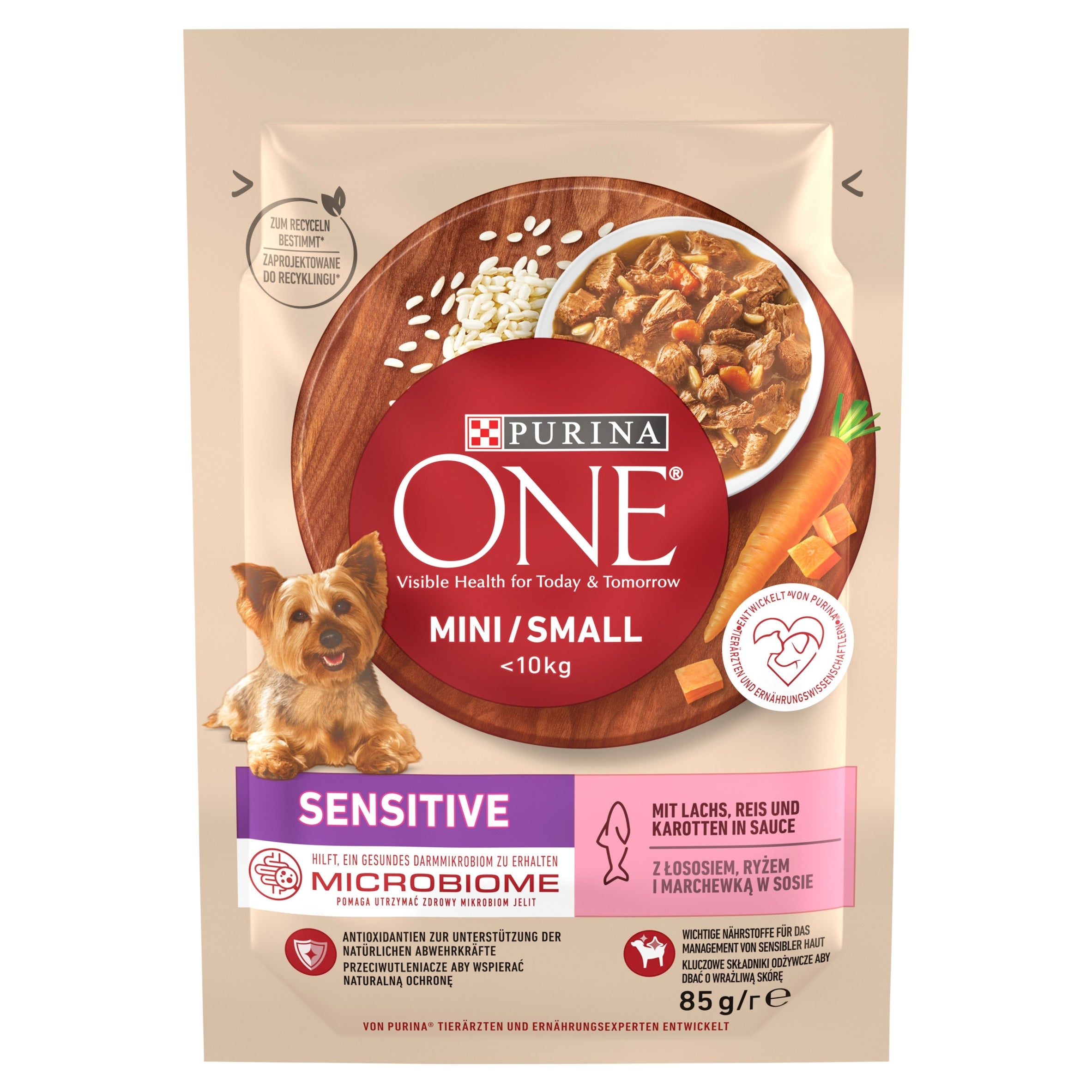 PURINA ONE Mini Sensitive Dog Food with Salmon Rice and Carrot 85g