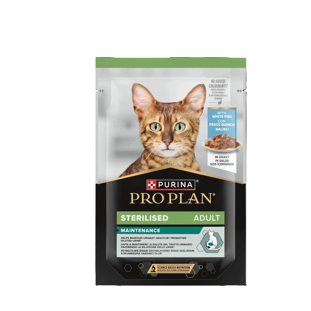 PURINA PRO PLAN Sterilised WET CAT FOOD WHITE FISH IN SAUCE 85G