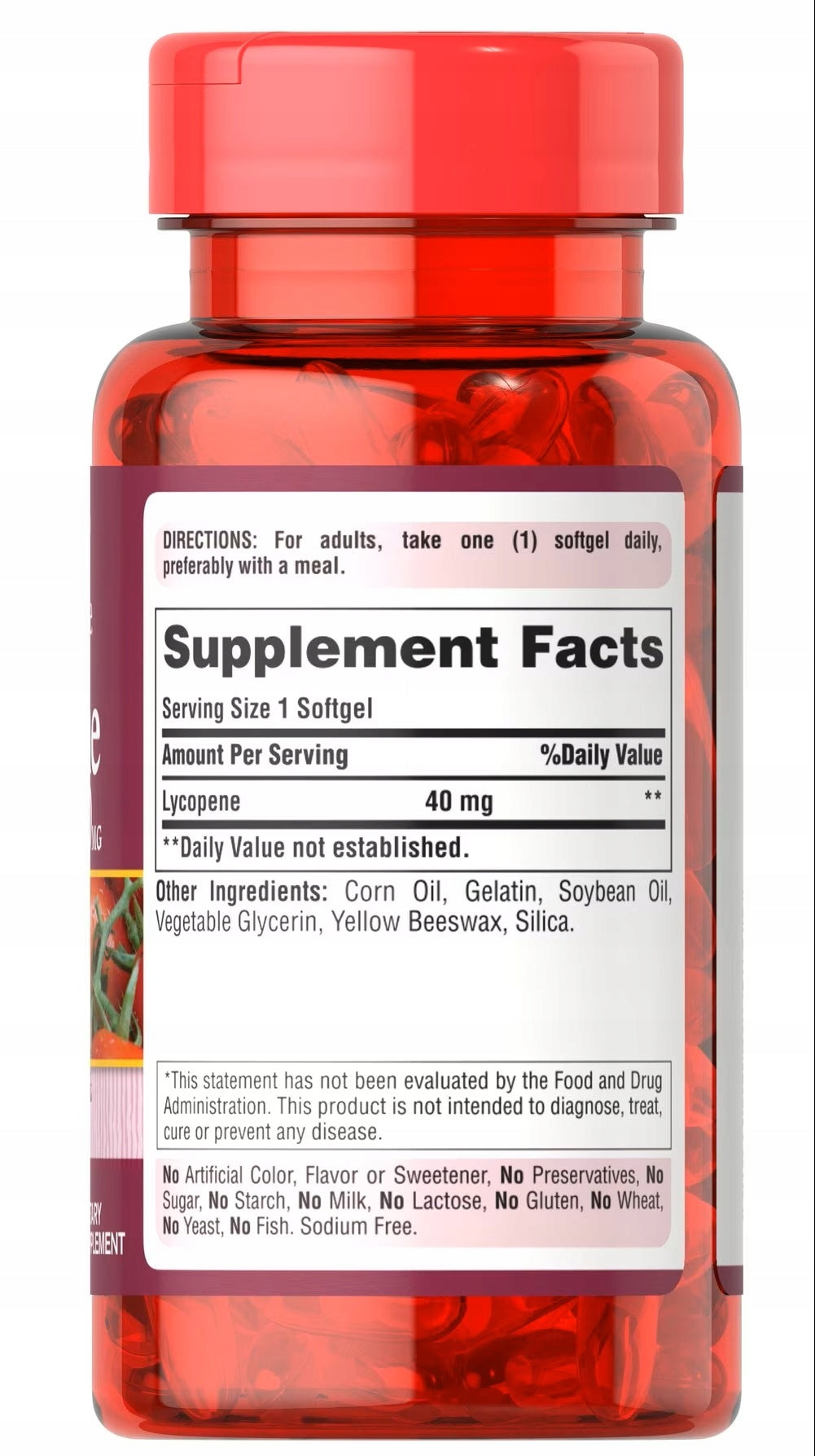PURITANS PRIDE LYCOPENE 40 mg 60 capsules Expiration date at least 1 year from the date of purchase