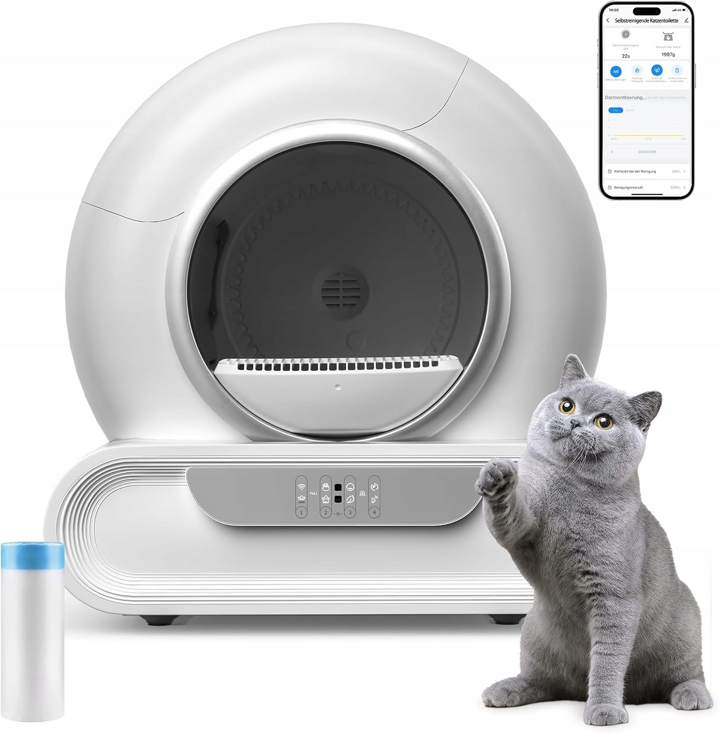 PURRIO Cat Cuvette Modern Self-Cleaning 65L Automatic Wi-Fi Manufacturer code FileMo