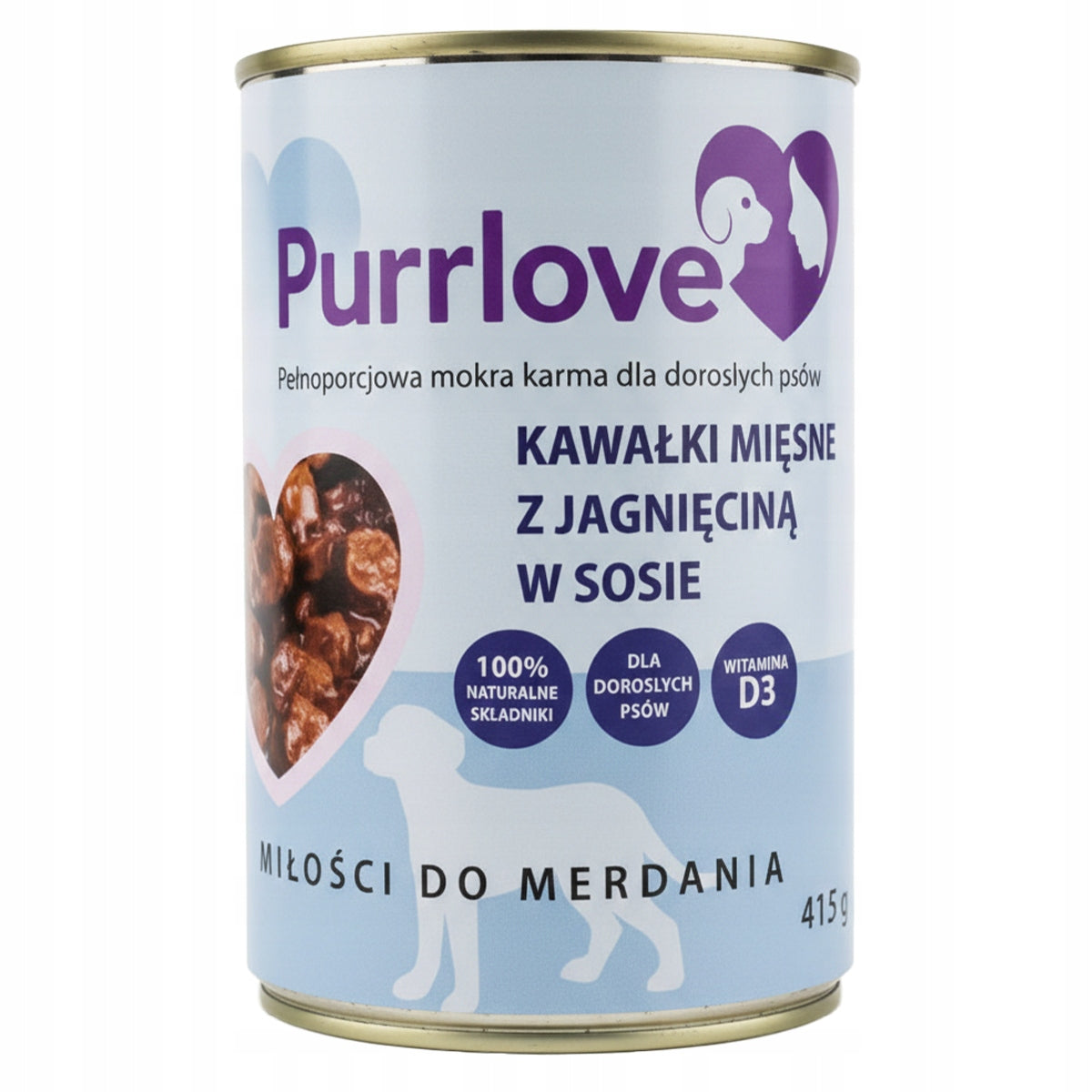 PURRLOVE Wet Dog Food Lamb Can 415g Pieces in Sauce