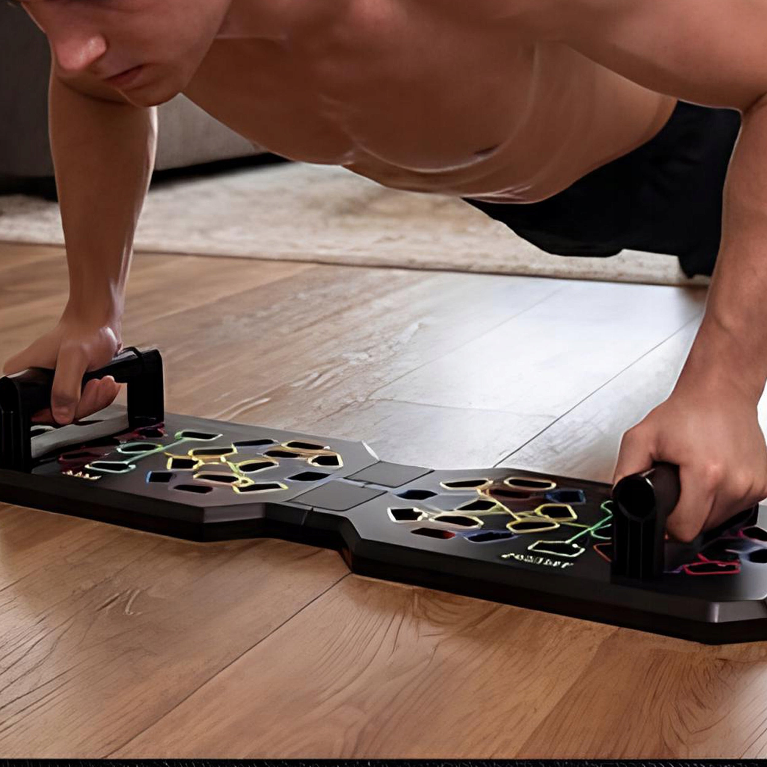 PUSH-UP BOARD + EXERCISE HANDLES PUSH-UP BOARD CAGES UP TO 200kg Maximum user weight 200 kg