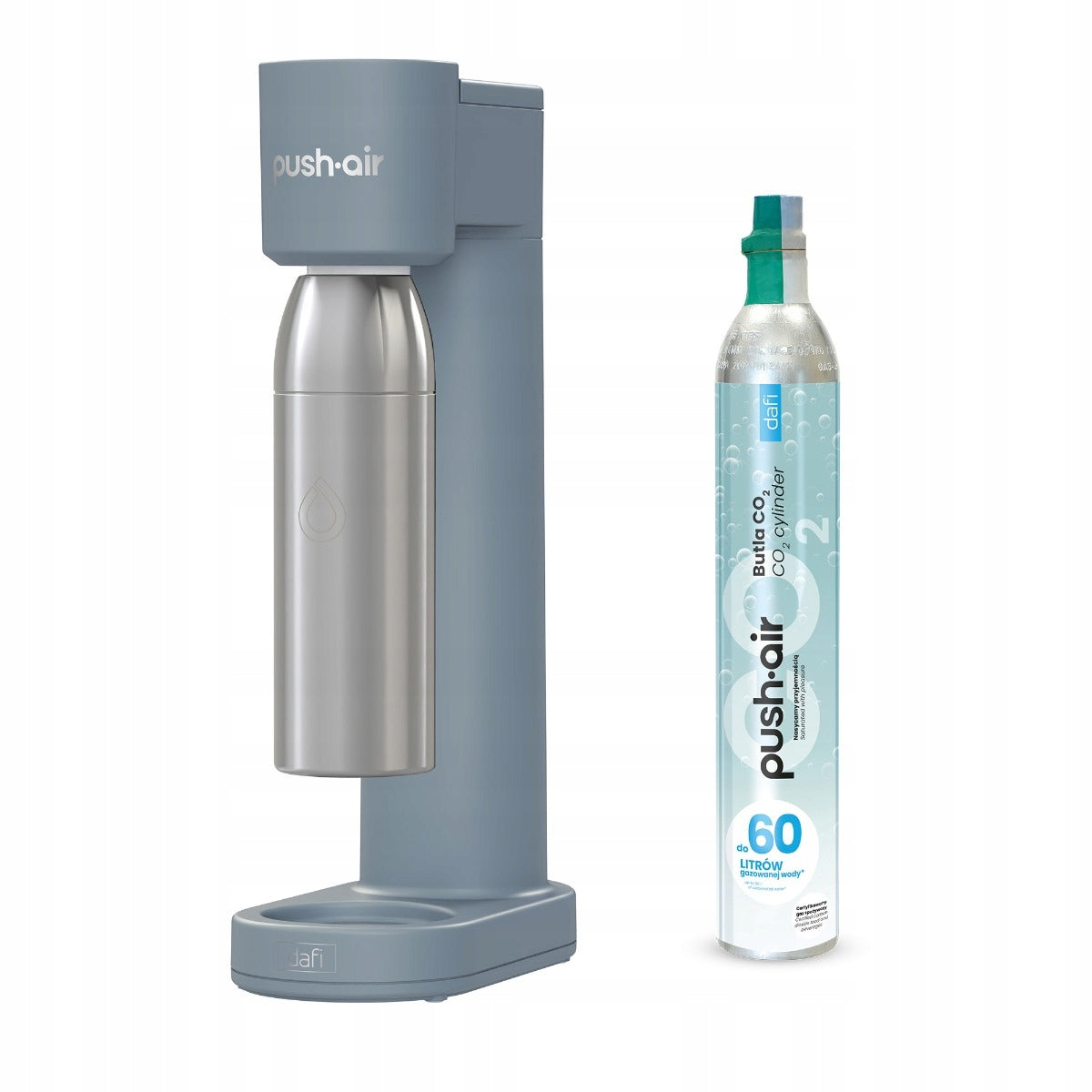 PUSHAIR Water Saturator Dafi Steel + CO2 Cartridge + Steel Bottle 0,75 Packaging status original